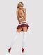 Эротический костюм школьницы: юбка, топ, стрнинги и чулки Obsessive Schooly 5 pcs costume, размер L/XL картинка 6