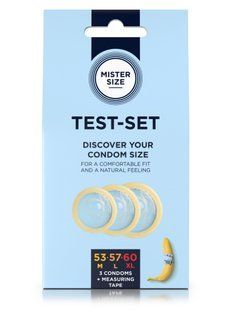 Набор тонких презервативов + линейка Mister Size test-set, размеры 53-57-60 (3 шт) картинка
