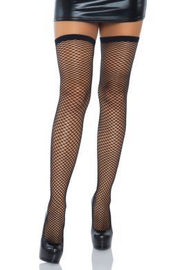 Чулки-сетка со стразами и швом сзади Leg Avenue Bow backseam thigh highs Black O/S картинка