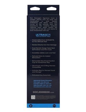 Фалоімітатор реалістик Doc Johnson Signature Cocks Dan Damage 10 inch UltraSkyn (діаметр 5,7 см) зображення
