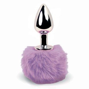 Анальна пробка з хвостиком зайчика FeelzToys Bunny Tails Butt Plug Purple (діаметр 2,5 см) зображення