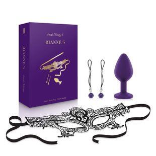 Подарочный набор RIANNE S Ana's Trilogy Set II: пробка 2,7 см, лассо для сосков, маска картинка