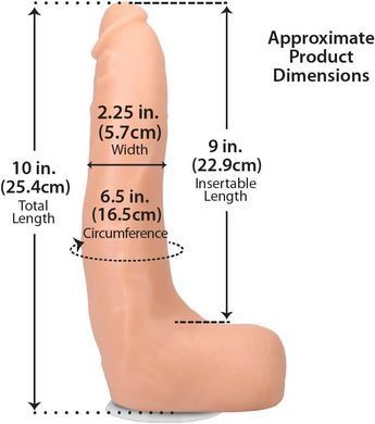 Фалоімітатор реалістик Doc Johnson Signature Cocks Dan Damage 10 inch UltraSkyn (діаметр 5,7 см) зображення