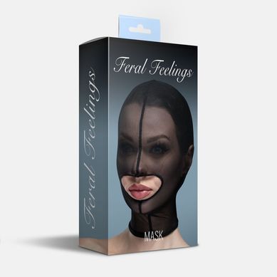 Маска - сітка з відкритим ротом Feral Feelings Hood Mask Black, чорна зображення