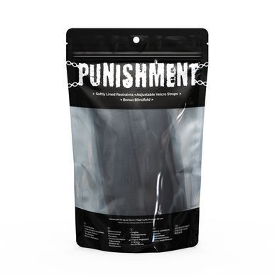 Фиксаторы для рук и бедер + повязка на глаза Punishment Thigh to Wrist Restraints Black картинка