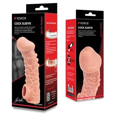 Насадка на член з отвором для мошонки Kokos Cock Sleeve CS 007, розмір L зображення