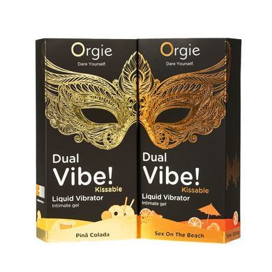 Рідкий вібратор Orgie Dual Vibe! Pina Colada Kissable Liquid Vibrator (15 мл) зображення