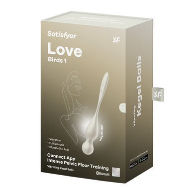 Вагинальные смарт-шарики с вибрацией Satisfyer Love Birds 1 Connect App White (78 г) картинка