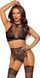 Мереживний комплект з доступом Leg Avenue Crop top and garter panty Black картинка 6