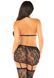 Сексуальний комплект зі стразами Leg Avenue Bra Top, Garter Skirt and Stockings One Size, Black картинка 2