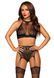 Мереживний комплект з доступом Leg Avenue Crop top and garter panty Black картинка 5