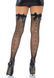 Чулки-сетка со стразами и швом сзади Leg Avenue Bow backseam thigh highs Black O/S картинка 3