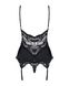 Черный корсет с кружевом + трусики Obsessive 810-COR-1 corset & thong black, размер S/M картинка 6