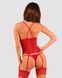 Прозорий корсет з підв’язками для панчіх + стрінги Obsessive Lacelove corset Red, розмір XS/S картинка 7