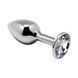 Металлическая анальная пробка с кристаллом Alive Mini Metal Butt Plug White, размер L картинка