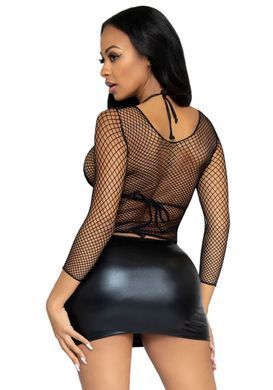Футболка-сетка с рукавами Leg Avenue Long Sleeves T-Shirts Black One Size картинка