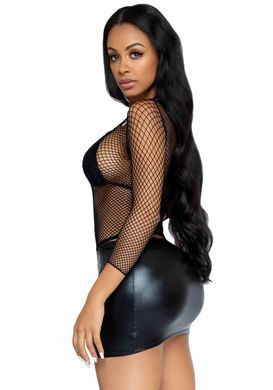 Футболка-сетка с рукавами Leg Avenue Long Sleeves T-Shirts Black One Size картинка