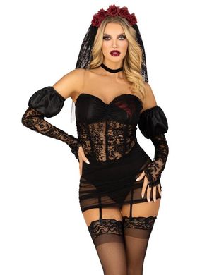 Еротичний костюм чорної нареченої Leg Avenue Heartbreak Bride, розмір XS зображення