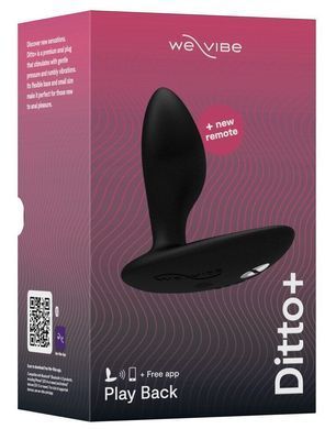 Анальная смарт-вибропробка с пультом ДУ We-Vibe Ditto+ Satin Black (диаметр 3,2 см) картинка