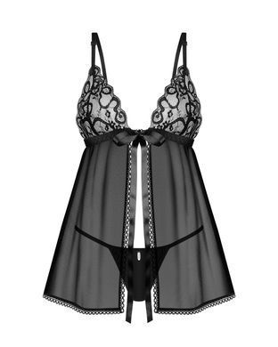 Сексуальный пеньюар и трусики Obsessive Blomentis babydoll & thong, размер XS/S картинка