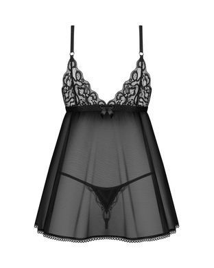 Сексуальный пеньюар и трусики Obsessive Blomentis babydoll & thong, размер XS/S картинка