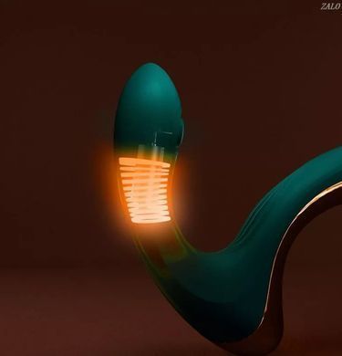 Вібратор для точки G з підігрівом та пульсацією Zalo Talis G-Spot PulseWave Vibrator Turquoise Green (діаметр 3,3 см) зображення