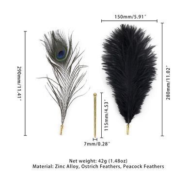 Лоскоталка - перо павича LOCKINK SEVANDA Natural Peacock Flirting Feather Tickler зображення