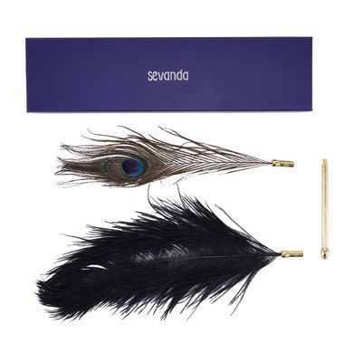 Лоскоталка - перо павича LOCKINK SEVANDA Natural Peacock Flirting Feather Tickler зображення