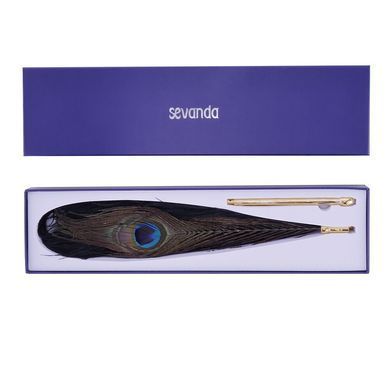 Лоскоталка - перо павича LOCKINK SEVANDA Natural Peacock Flirting Feather Tickler зображення