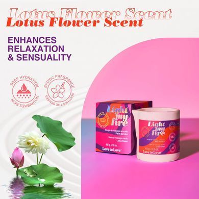 Масажна свічка Love To Love LIGHT MY FIRE Lotus, лотос (65 мл) зображення
