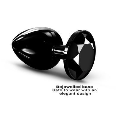 Металева анальна пробка із чорним кристалом Dorcel Diamond Plug BLACK, розмір L (діаметр 4,1 см) зображення