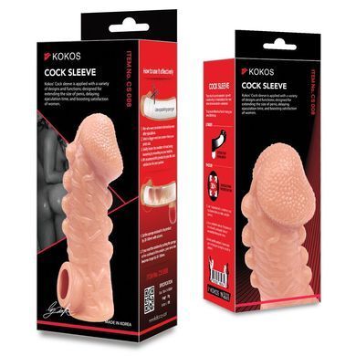 Насадка на член з отвором для мошонки Kokos Cock Sleeve CS 008, розмір M зображення