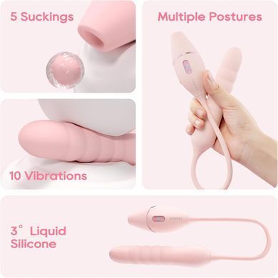 Смарт пульсатор з вакуумним стимулятором KISSTOY Cathy III Pink (діаметр 2,5 см) зображення