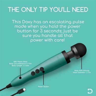 Вибромассажер-микрофон DOXY3 USB-C Massager TURQUOISE картинка
