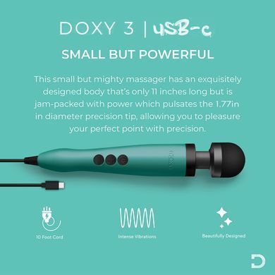 Вибромассажер-микрофон DOXY3 USB-C Massager TURQUOISE картинка