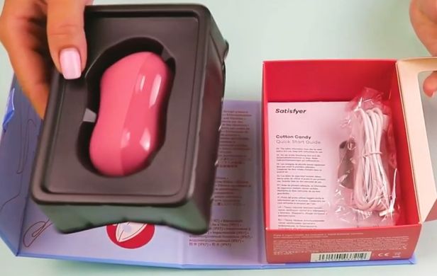 Вакуумний стимулятор із вібрацією Satisfyer Cotton Candy Light Red зображення