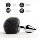 Анальная пробка с хвостиком зайчика FeelzToys Bunny Tails Butt Plug Black (диаметр 2,5 см) картинка 2