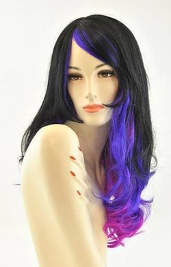 Перука довга Leg Avenue Allure Multi Color Wig Black/Purple, чорно-фіолетова зображення