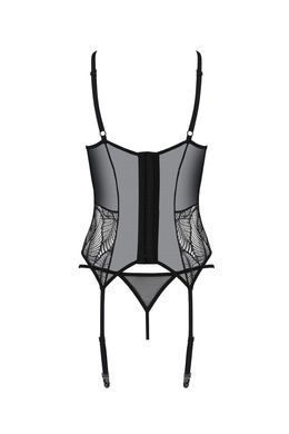 Спокусливий корсет + трусики Passion ECO LEAFA CORSET black, розмір L/XL зображення