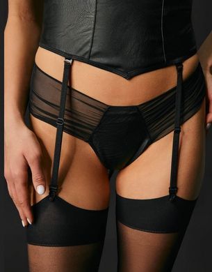 Корсет з зав'язкою на шиї + трусики Passion KESMINA CORSET black, розмір L/XL зображення