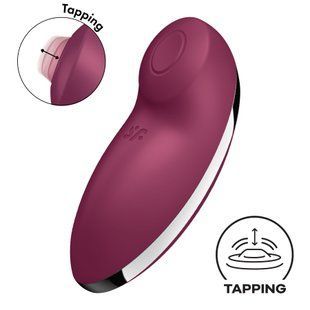 Вібростимулятор-пульсатор з ефектом постукування пальцем Satisfyer Tap & Climax 2 Red зображення