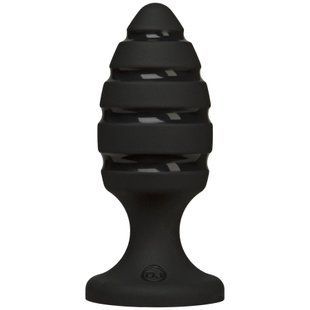Анальный плаг со спиральным каналом Doc Johnson Platinum Premium Silicone The Blast Black (диаметр 4,6 см) картинка