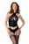 Корсет з зав'язкою на шиї + трусики Passion KESMINA CORSET black, розмір L/XL зображення