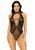 Ажурне боді з імітацією шнурівки Leg Avenue Net and lace halter bodysuit OS Black зображення