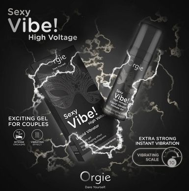 Рідкий вібратор високоінтенсивний Orgie Sexy Vibe! High Voltage, вібрація 10/10 (15 мл) зображення