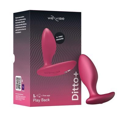 Анальна смарт-вібропробка з пультом ДК We-Vibe Ditto+ Cosmic Pink (діаметр 3,3 см) зображення