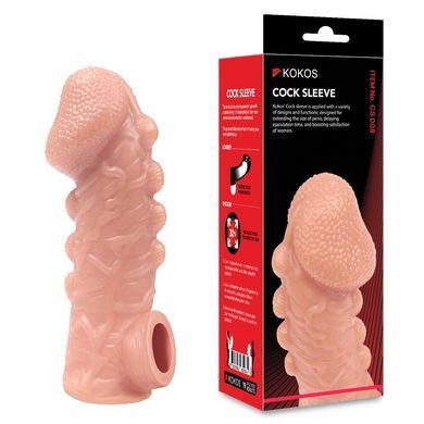 Насадка на член з отвором для мошонки Kokos Cock Sleeve CS 008, розмір L зображення
