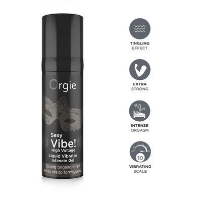 Рідкий вібратор високоінтенсивний Orgie Sexy Vibe! High Voltage, вібрація 10/10 (15 мл) зображення