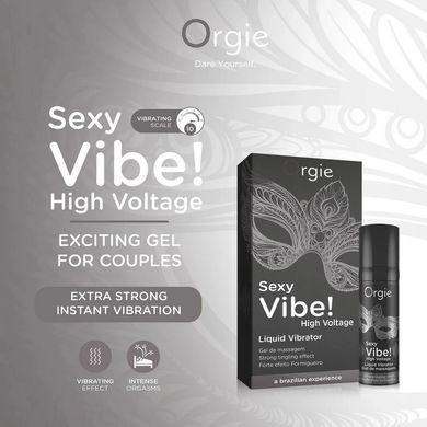 Рідкий вібратор високоінтенсивний Orgie Sexy Vibe! High Voltage, вібрація 10/10 (15 мл) зображення