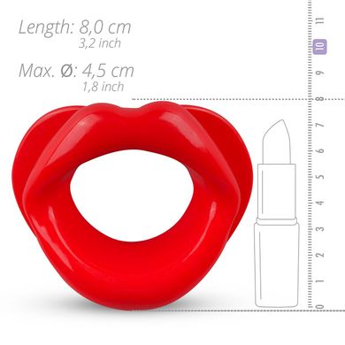 Силиконовая капа-расширитель для рта в форме губ XOXO Blow Me A Kiss Mouth Gag Red (капа-губы) картинка